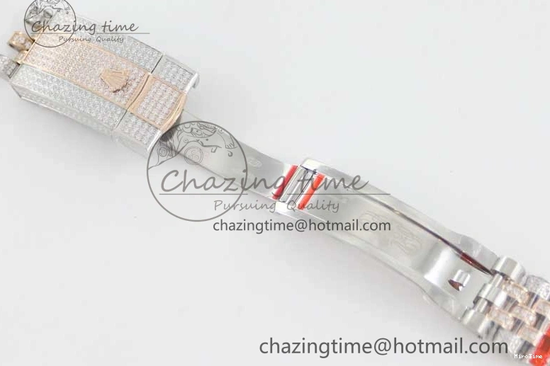 MiroTime 1229 Affordable Datejust 41 SS RG Full Diamonds TWF 1:1 Best Edition Arabic Markers Dial on Jubilee Bracelet A 2385